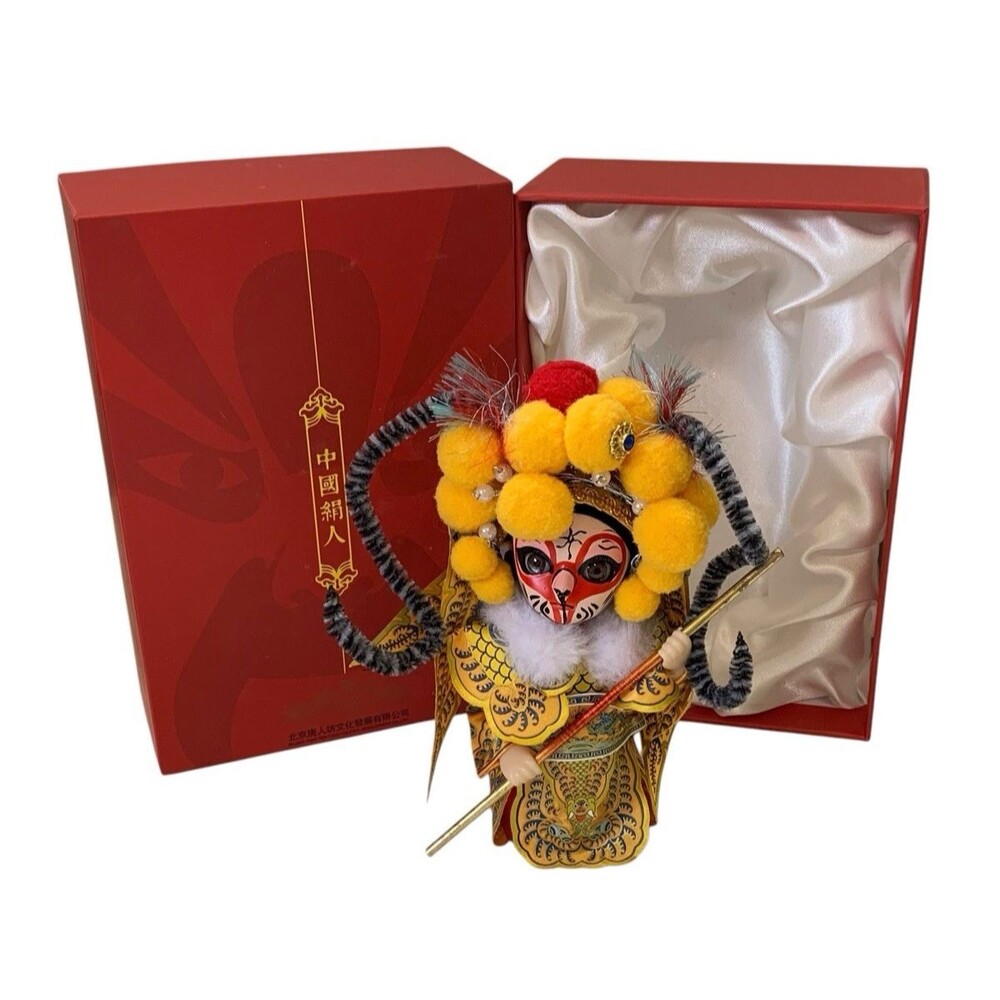 Chinese Beijing Opera SUN WUKONG Drama Doll Tang Wawa Art Hand Painted Silk